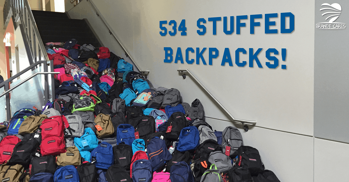 Brandt Cares has been involved with a Texas backpack drive to help kids head back to school with the tools to succeed.